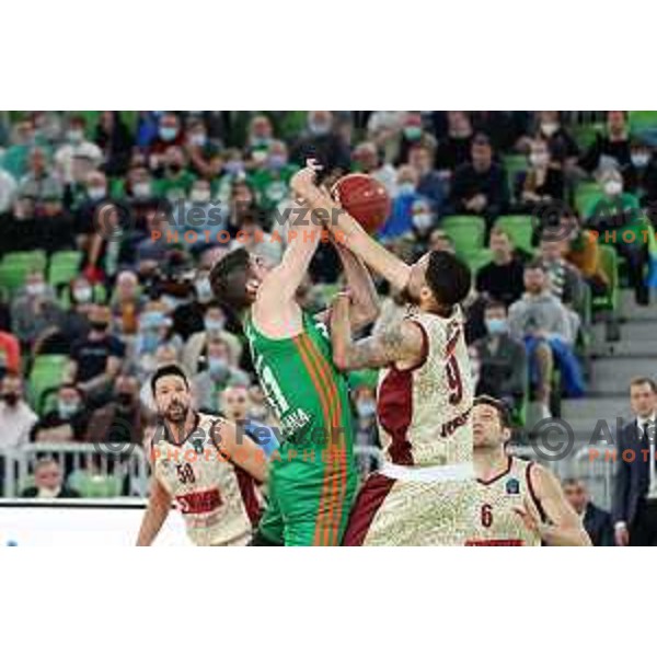 Of Cedevita Olimpija in action during 7days EuroCup regular season basketball match between Cedevita Olimpija and Reyer Venezia in Stozice, Arena, Ljubljana, Slovenia on March 23, 2022