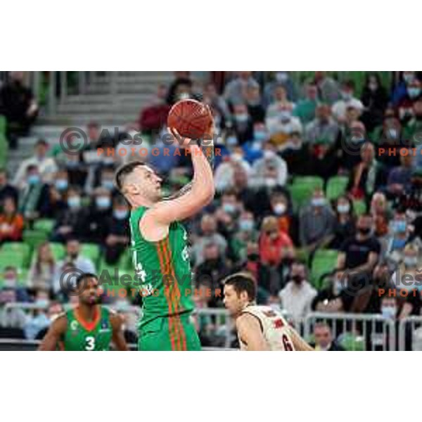 Alen Omic of Cedevita Olimpija in action during 7days EuroCup regular season basketball match between Cedevita Olimpija and Reyer Venezia in Stozice, Arena, Ljubljana, Slovenia on March 23, 2022