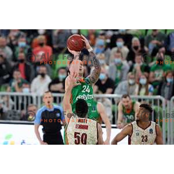 Alen Omic of Cedevita Olimpija in action during 7days EuroCup regular season basketball match between Cedevita Olimpija and Reyer Venezia in Stozice, Arena, Ljubljana, Slovenia on March 23, 2022