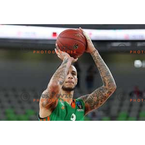 Zach Auguste of Cedevita Olimpija in action during 7days EuroCup regular season basketball match between Cedevita Olimpija and Reyer Venezia in Stozice, Arena, Ljubljana, Slovenia on March 23, 2022