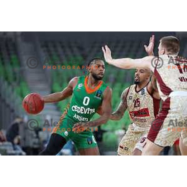 Jacob Pullen of Cedevita Olimpija in action during 7days EuroCup regular season basketball match between Cedevita Olimpija and Reyer Venezia in Stozice, Arena, Ljubljana, Slovenia on March 23, 2022