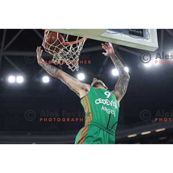 Zach Auguste of Cedevita Olimpija in action during 7days EuroCup regular season basketball match between Cedevita Olimpija and Reyer Venezia in Stozice, Arena, Ljubljana, Slovenia on March 23, 2022