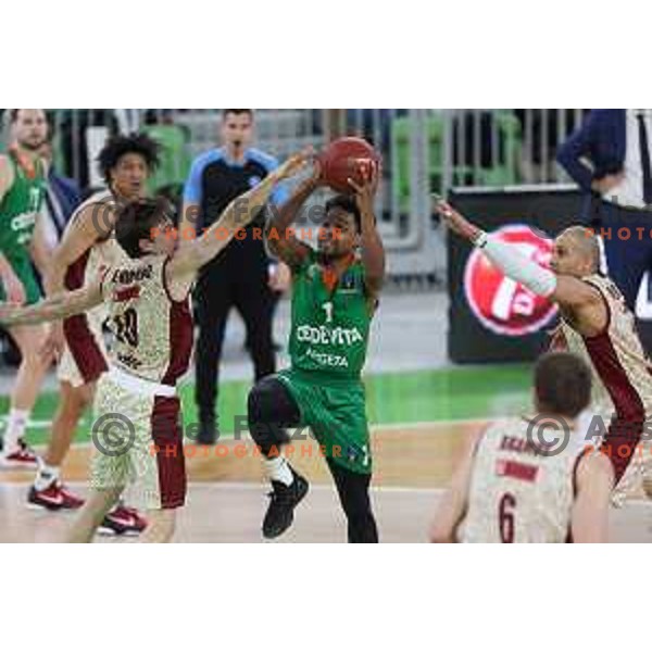 Yogi Ferrell of Cedevita Olimpija in action during 7days EuroCup regular season basketball match between Cedevita Olimpija and Reyer Venezia in Stozice, Arena, Ljubljana, Slovenia on March 23, 2022