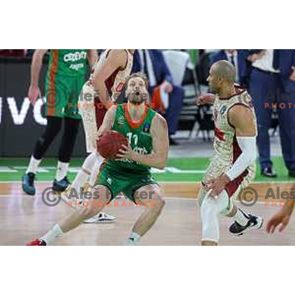 Jaka Blazic of Cedevita Olimpija in action during 7days EuroCup regular season basketball match between Cedevita Olimpija and Reyer Venezia in Stozice, Arena, Ljubljana, Slovenia on March 23, 2022