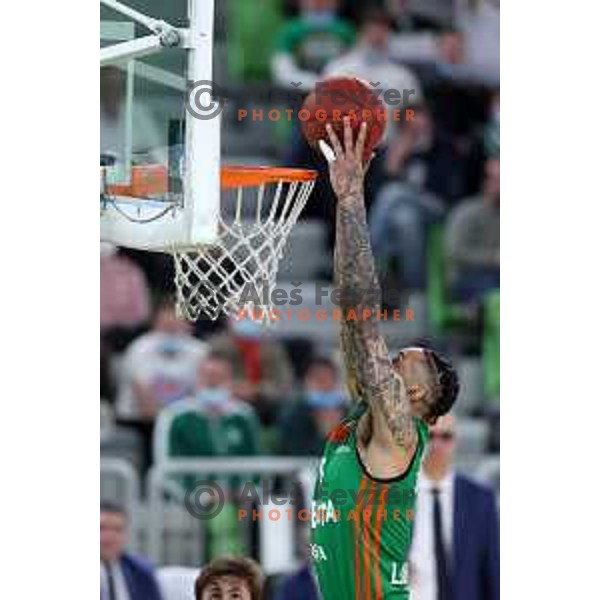 Zach Auguste of Cedevita Olimpija in action during 7days EuroCup regular season basketball match between Cedevita Olimpija and Reyer Venezia in Stozice, Arena, Ljubljana, Slovenia on March 23, 2022