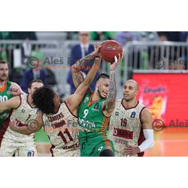 Zach Auguste of Cedevita Olimpija in action during 7days EuroCup regular season basketball match between Cedevita Olimpija and Reyer Venezia in Stozice, Arena, Ljubljana, Slovenia on March 23, 2022