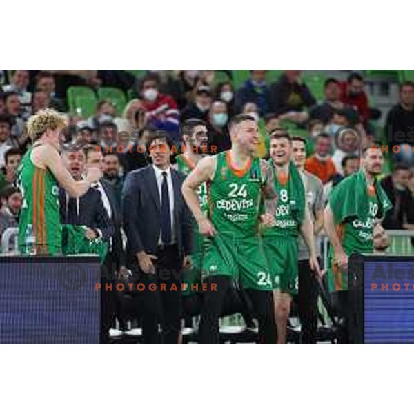 Alen Omic of Cedevita Olimpija in action during 7days EuroCup regular season basketball match between Cedevita Olimpija and Reyer Venezia in Stozice, Arena, Ljubljana, Slovenia on March 23, 2022