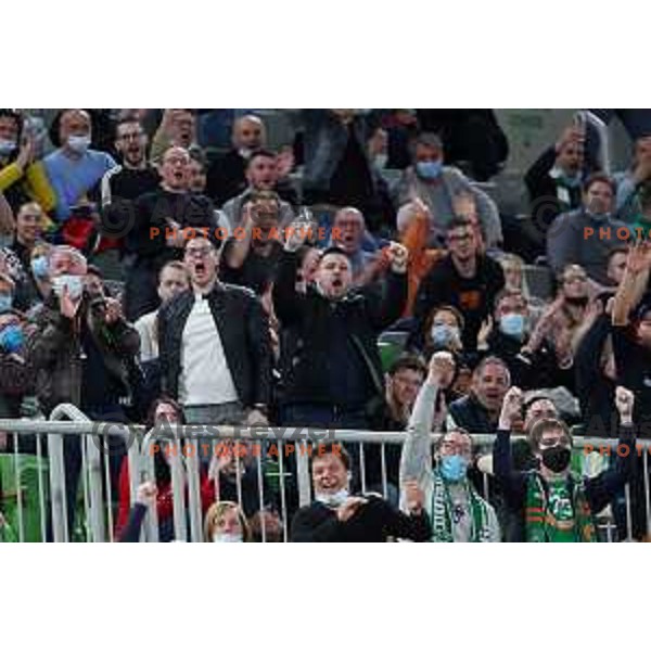 Of Cedevita Olimpija in action during 7days EuroCup regular season basketball match between Cedevita Olimpija and Reyer Venezia in Stozice, Arena, Ljubljana, Slovenia on March 23, 2022