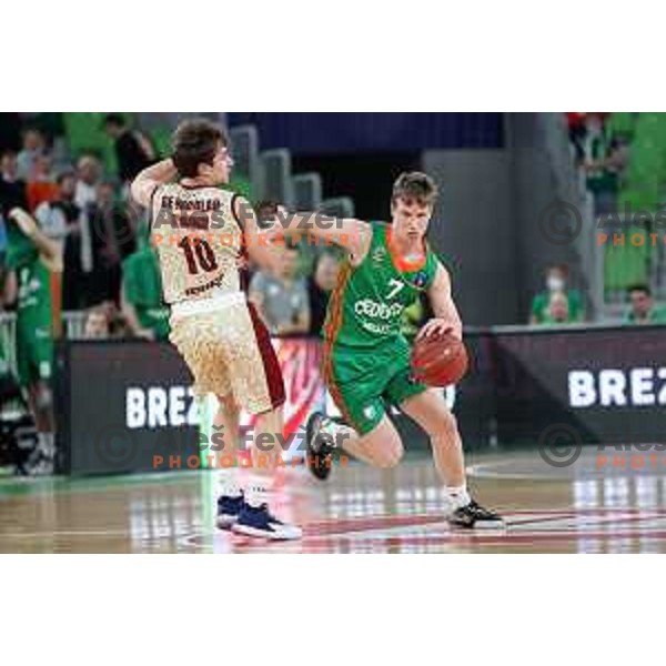 Dan Duscak of Cedevita Olimpija in action during 7days EuroCup regular season basketball match between Cedevita Olimpija and Reyer Venezia in Stozice, Arena, Ljubljana, Slovenia on March 23, 2022