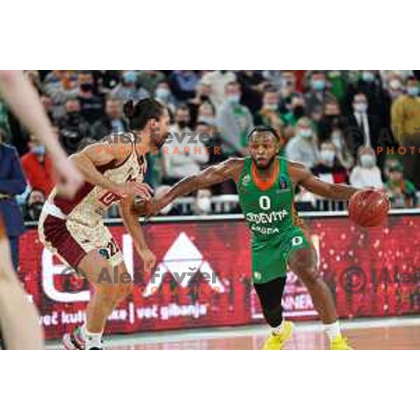 Jacob Pullen of Cedevita Olimpija in action during 7days EuroCup regular season basketball match between Cedevita Olimpija and Reyer Venezia in Stozice, Arena, Ljubljana, Slovenia on March 23, 2022