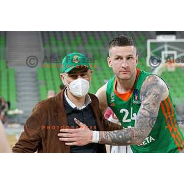 Emil Tedeschi, president of Cedevita Olimpija and Alen Omic during 7days EuroCup regular season basketball match between Cedevita Olimpija and Reyer Venezia in Stozice, Arena, Ljubljana, Slovenia on March 23, 2022