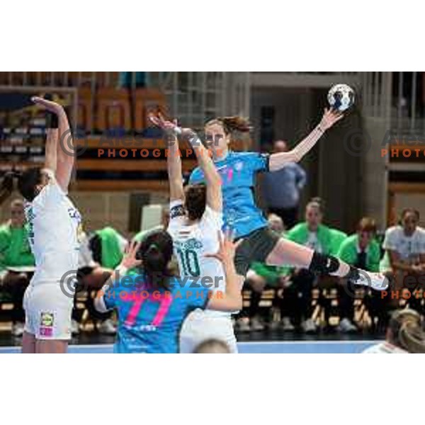 Ana Gros in action during EHF Champions League Women 2021-2022 handball match between Krim Mercator (SLO) and FTC Rail-Cargo Hungaria in Ljubljana, Slovenia on March 26, 2022