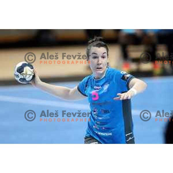 Tjasa Stanko in action during EHF Champions League Women 2021-2022 handball match between Krim Mercator (SLO) and FTC Rail-Cargo Hungaria in Ljubljana, Slovenia on March 26, 2022