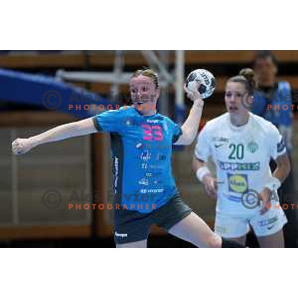 Katarina Krpez Slezak in action during EHF Champions League Women 2021-2022 handball match between Krim Mercator (SLO) and FTC Rail-Cargo Hungaria in Ljubljana, Slovenia on March 26, 2022