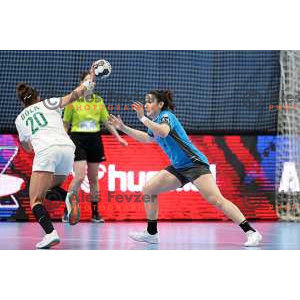 Tjasa Stanko in action during EHF Champions League Women 2021-2022 handball match between Krim Mercator (SLO) and FTC Rail-Cargo Hungaria in Ljubljana, Slovenia on March 26, 2022