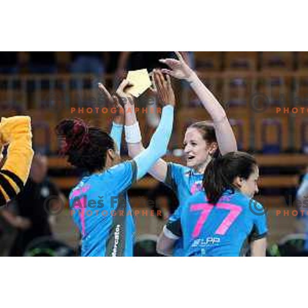 Ana Gros in action during EHF Champions League Women 2021-2022 handball match between Krim Mercator (SLO) and FTC Rail-Cargo Hungaria in Ljubljana, Slovenia on March 26, 2022