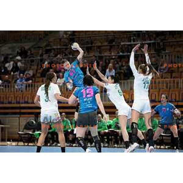 Ana Gros in action during EHF Champions League Women 2021-2022 handball match between Krim Mercator (SLO) and FTC Rail-Cargo Hungaria in Ljubljana, Slovenia on March 26, 2022