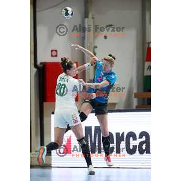 in action during EHF Champions League Women 2021-2022 handball match between Krim Mercator (SLO) and FTC Rail-Cargo Hungaria in Ljubljana, Slovenia on March 26, 2022