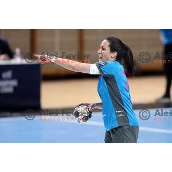Andrea Lekic in action during EHF Champions League Women 2021-2022 handball match between Krim Mercator (SLO) and FTC Rail-Cargo Hungaria in Ljubljana, Slovenia on March 26, 2022
