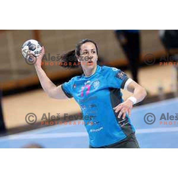 Andrea Lekic in action during EHF Champions League Women 2021-2022 handball match between Krim Mercator (SLO) and FTC Rail-Cargo Hungaria in Ljubljana, Slovenia on March 26, 2022