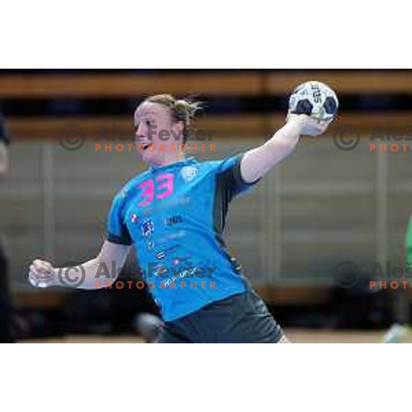 Katarina Krpez Slezak in action during EHF Champions League Women 2021-2022 handball match between Krim Mercator (SLO) and FTC Rail-Cargo Hungaria in Ljubljana, Slovenia on March 26, 2022