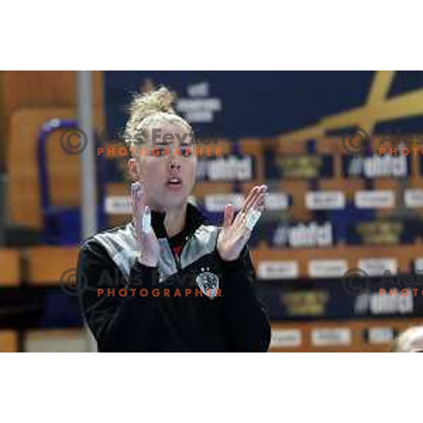 Barbara Arenhart in action during EHF Champions League Women 2021-2022 handball match between Krim Mercator (SLO) and FTC Rail-Cargo Hungaria in Ljubljana, Slovenia on March 26, 2022