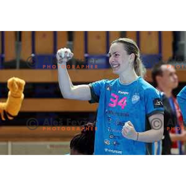 in action during EHF Champions League Women 2021-2022 handball match between Krim Mercator (SLO) and FTC Rail-Cargo Hungaria in Ljubljana, Slovenia on March 26, 2022