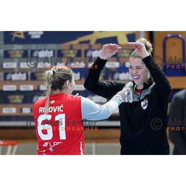 Barbara Arenhart in action during EHF Champions League Women 2021-2022 handball match between Krim Mercator (SLO) and FTC Rail-Cargo Hungaria in Ljubljana, Slovenia on March 26, 2022