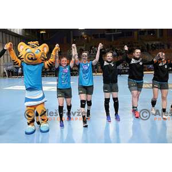 in action during EHF Champions League Women 2021-2022 handball match between Krim Mercator (SLO) and FTC Rail-Cargo Hungaria in Ljubljana, Slovenia on March 26, 2022
