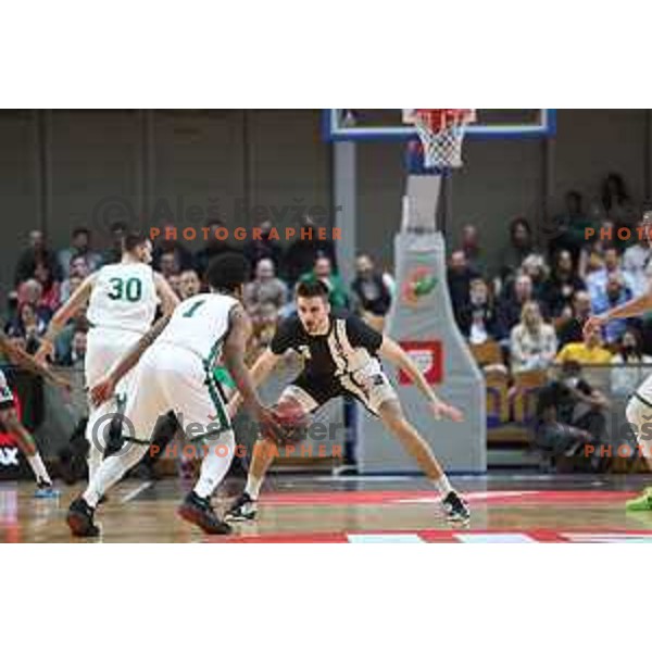 in action during ABA league regular season basketball match between Cedevita Olimpija and Partizan NIS in Tivoli Hall, Ljubljana, Slovenia on March 27, 2022