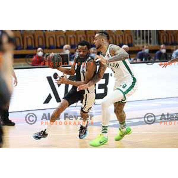 Kevin Punter in action during ABA league regular season basketball match between Cedevita Olimpija and Partizan NIS in Tivoli Hall, Ljubljana, Slovenia on March 27, 2022