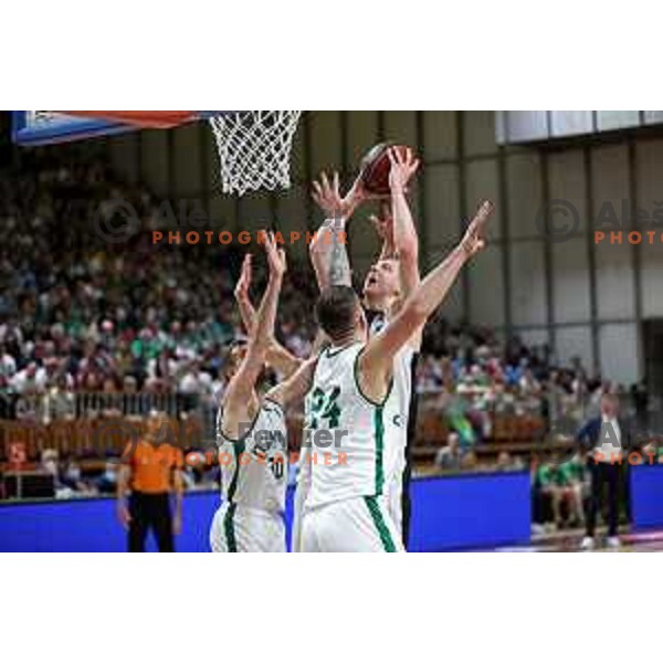 in action during ABA league regular season basketball match between Cedevita Olimpija and Partizan NIS in Tivoli Hall, Ljubljana, Slovenia on March 27, 2022