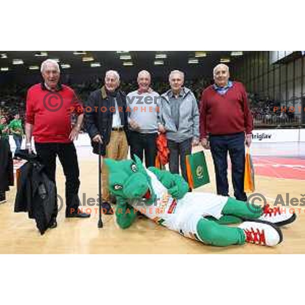 Davor Uzbinec, Ivo Daneu during ABA league regular season basketball match between Cedevita Olimpija and Partizan NIS in Tivoli Hall, Ljubljana, Slovenia on March 27, 2022