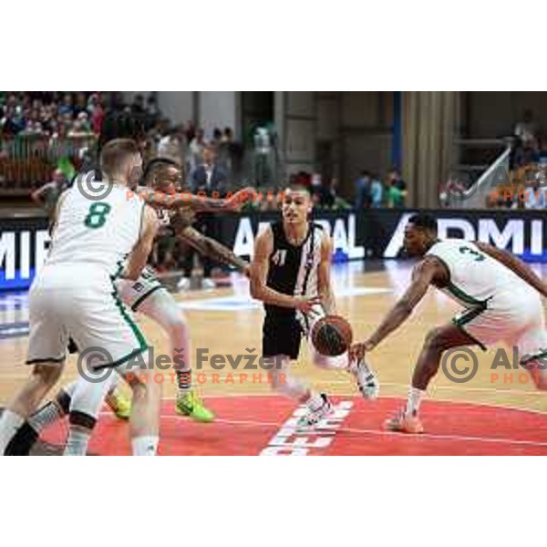 Yam Madar in action during ABA league regular season basketball match between Cedevita Olimpija and Partizan NIS in Tivoli Hall, Ljubljana, Slovenia on March 27, 2022