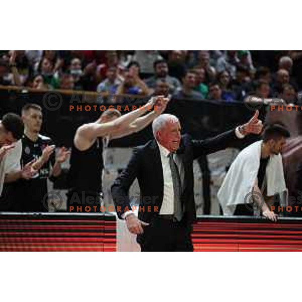 Zeljko Obradovic in action during ABA league regular season basketball match between Cedevita Olimpija and Partizan NIS in Tivoli Hall, Ljubljana, Slovenia on March 27, 2022