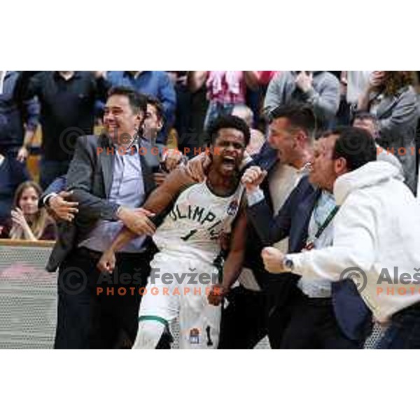 Yogi Ferrell in action during ABA league regular season basketball match between Cedevita Olimpija and Partizan NIS in Tivoli Hall, Ljubljana, Slovenia on March 27, 2022