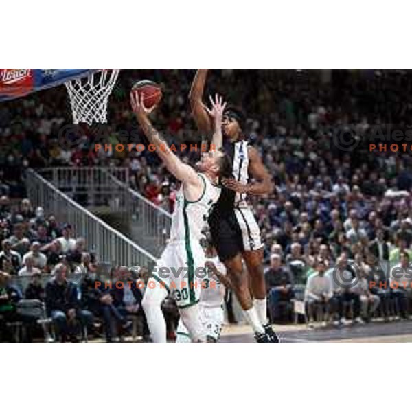 in action during ABA league regular season basketball match between Cedevita Olimpija and Partizan NIS in Tivoli Hall, Ljubljana, Slovenia on March 27, 2022