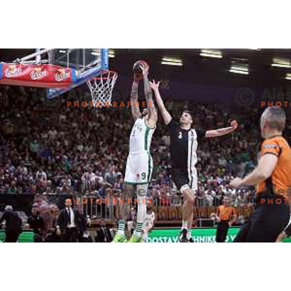 in action during ABA league regular season basketball match between Cedevita Olimpija and Partizan NIS in Tivoli Hall, Ljubljana, Slovenia on March 27, 2022