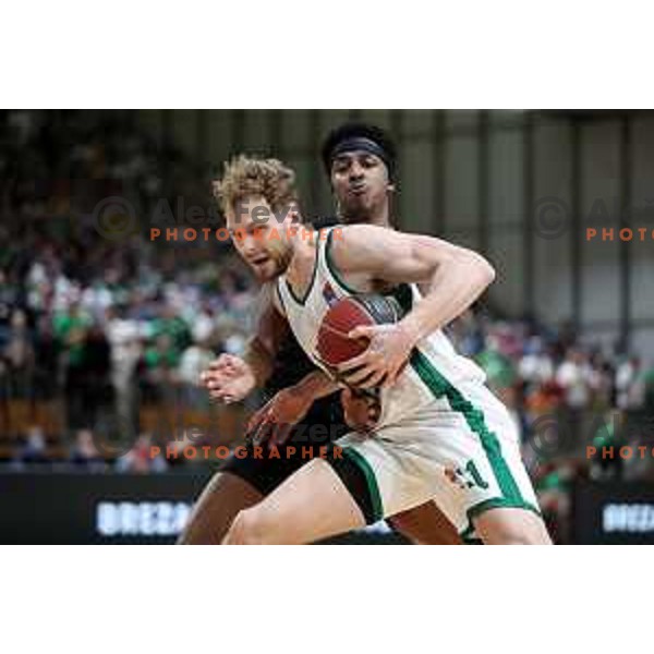 Jaka Blazic in action during ABA league regular season basketball match between Cedevita Olimpija and Partizan NIS in Tivoli Hall, Ljubljana, Slovenia on March 27, 2022