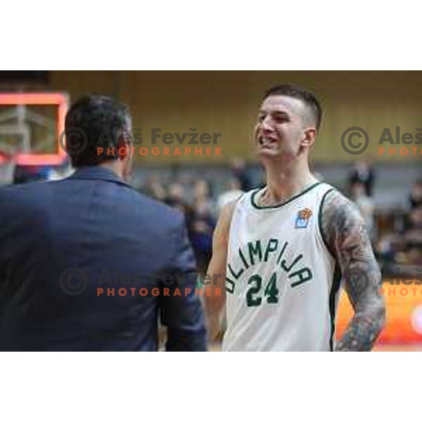 Alen Omic in action during ABA league regular season basketball match between Cedevita Olimpija and Partizan NIS in Tivoli Hall, Ljubljana, Slovenia on March 27, 2022