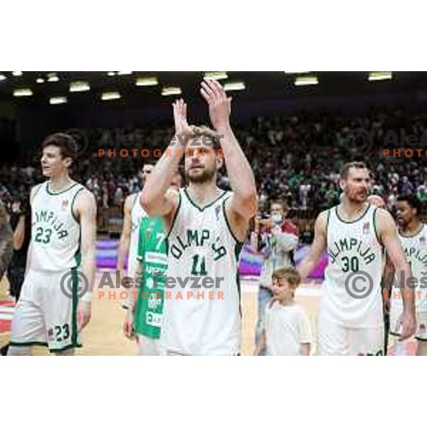 Jaka Blazic in action during ABA league regular season basketball match between Cedevita Olimpija and Partizan NIS in Tivoli Hall, Ljubljana, Slovenia on March 27, 2022