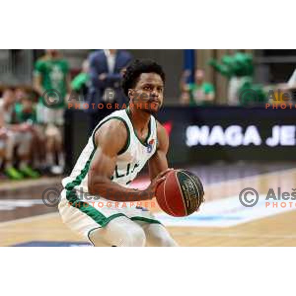 Yogi Ferrell in action during ABA league regular season basketball match between Cedevita Olimpija and Partizan NIS in Tivoli Hall, Ljubljana, Slovenia on March 27, 2022