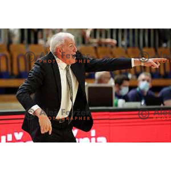 Zeljko Obradovic in action during ABA league regular season basketball match between Cedevita Olimpija and Partizan NIS in Tivoli Hall, Ljubljana, Slovenia on March 27, 2022