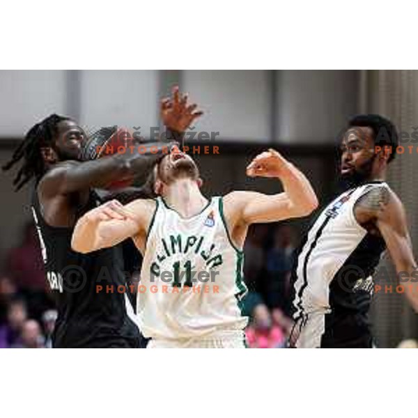 Jaka Blazic in action during ABA league regular season basketball match between Cedevita Olimpija and Partizan NIS in Tivoli Hall, Ljubljana, Slovenia on March 27, 2022