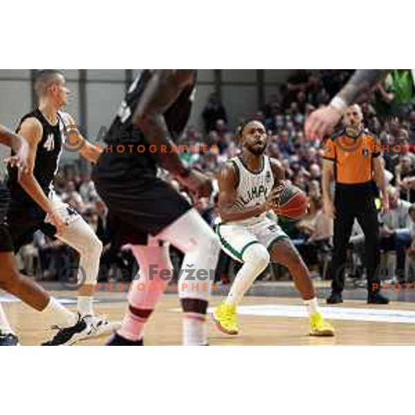 in action during ABA league regular season basketball match between Cedevita Olimpija and Partizan NIS in Tivoli Hall, Ljubljana, Slovenia on March 27, 2022