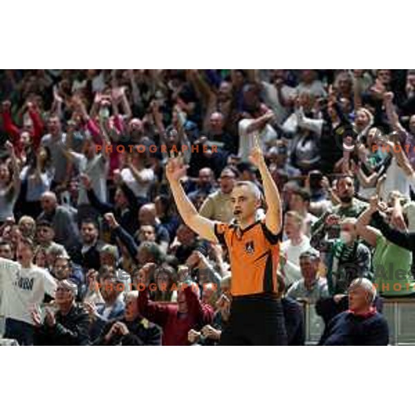 in action during ABA league regular season basketball match between Cedevita Olimpija and Partizan NIS in Tivoli Hall, Ljubljana, Slovenia on March 27, 2022