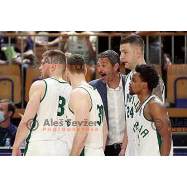 Alen Omic in action during ABA league regular season basketball match between Cedevita Olimpija and Partizan NIS in Tivoli Hall, Ljubljana, Slovenia on March 27, 2022