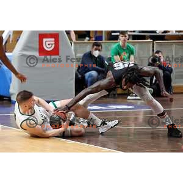 in action during ABA league regular season basketball match between Cedevita Olimpija and Partizan NIS in Tivoli Hall, Ljubljana, Slovenia on March 27, 2022