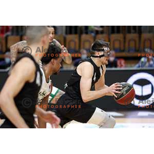 Aleksa Avaramovic in action during ABA league regular season basketball match between Cedevita Olimpija and Partizan NIS in Tivoli Hall, Ljubljana, Slovenia on March 27, 2022