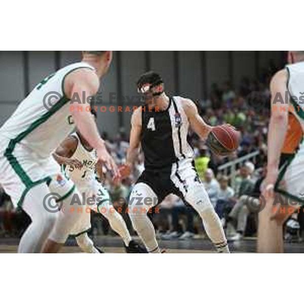 Aleksa Avaramovic in action during ABA league regular season basketball match between Cedevita Olimpija and Partizan NIS in Tivoli Hall, Ljubljana, Slovenia on March 27, 2022